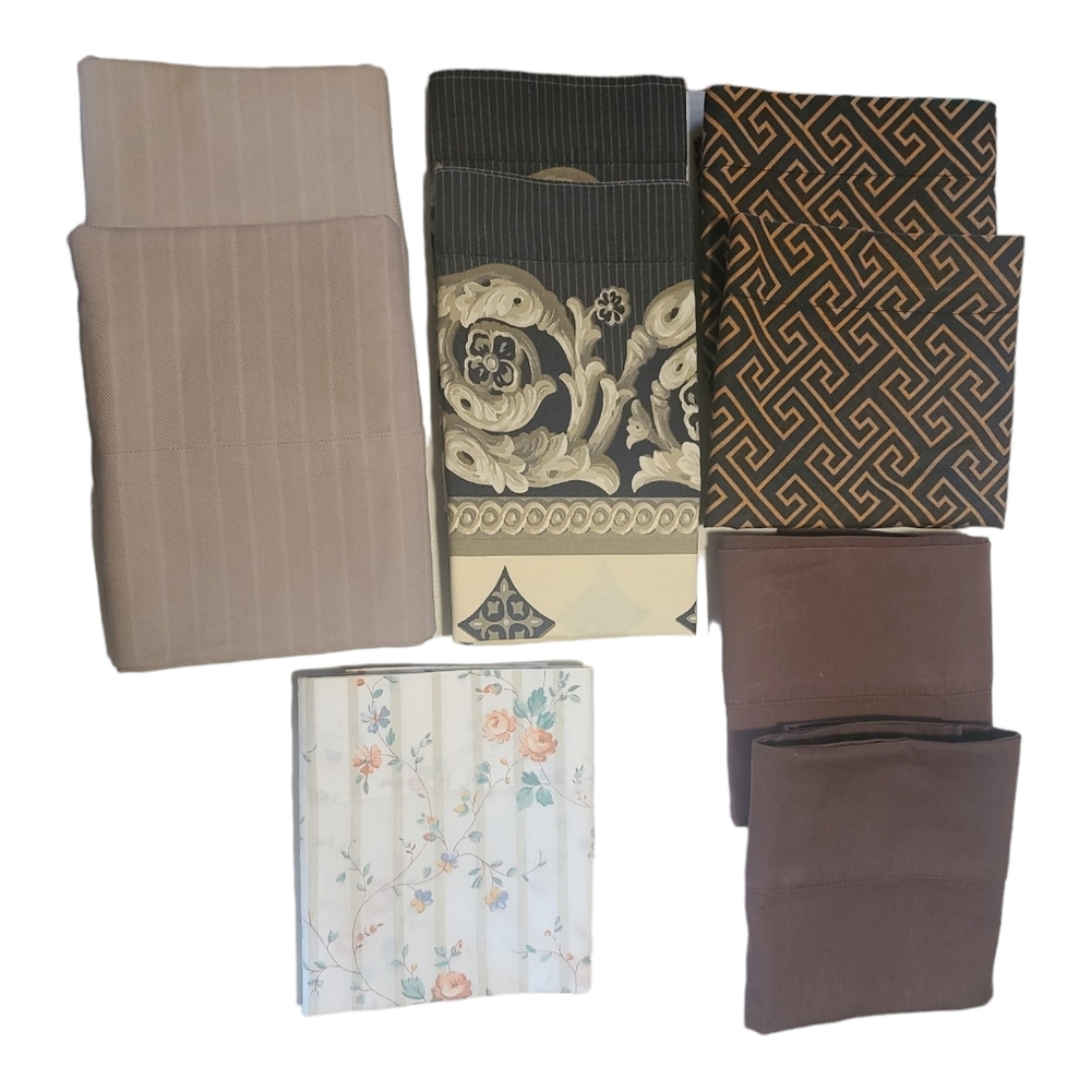 Bundle of Brown & Black Pillow Shams & Pillowcases